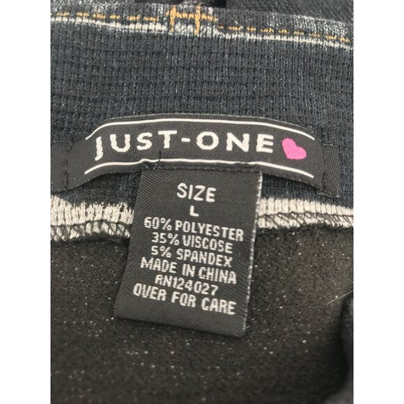 Just One Jeggings Womens Size Large Faux Jeans Rise Floral Stretch Distressed - Picture 9 of 10